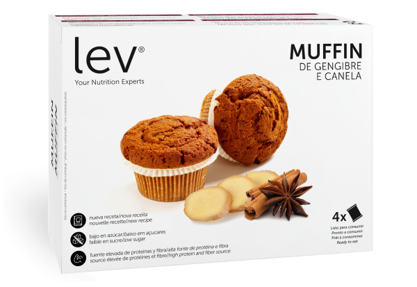 muffin sabor a gengibre e canela lev, uma opção saudável, para adicionar à dieta